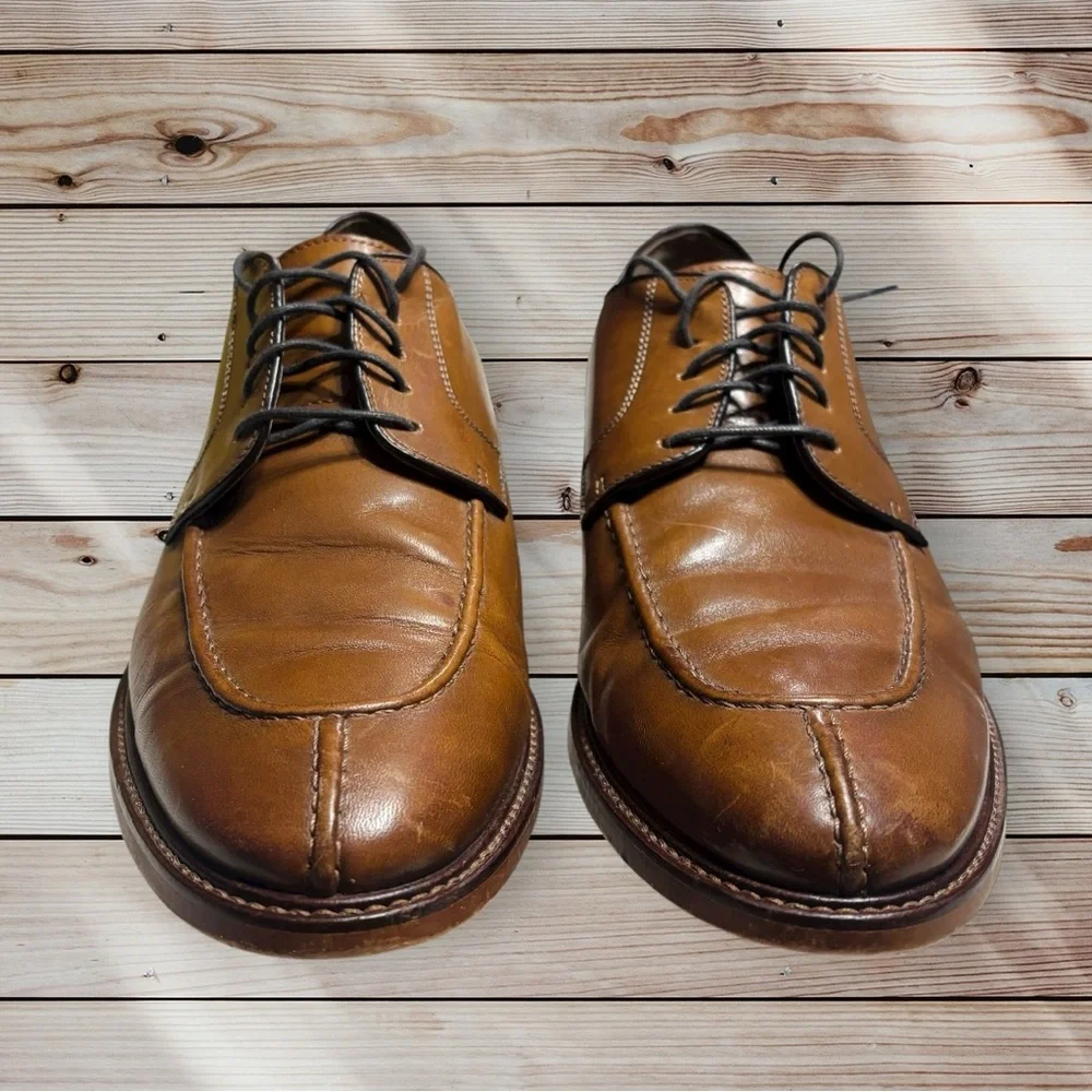 Joseph Abboud Mens Size 10 Brown Italian Leather Split Toe Shoes